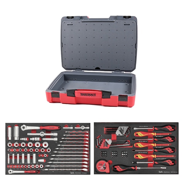 111 Piece Mixed Drive Socket, Wrench, Screwdriver & Keys Foam Kit